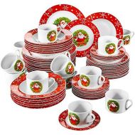 Visit the VEWEET Store VEWEET SANTACLAUS Series 30-, 60-, 18-, 36-, 20-Piece Porcelain Dinner Set Porcelain Crockery Service Coffee Service for Christmas