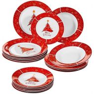 Visit the VEWEET Store VEWEET, Christmas Tree Series, 60 Piece Dinner Set, Tableware Set for 12 People, Coffee Service for Christmas, Gift