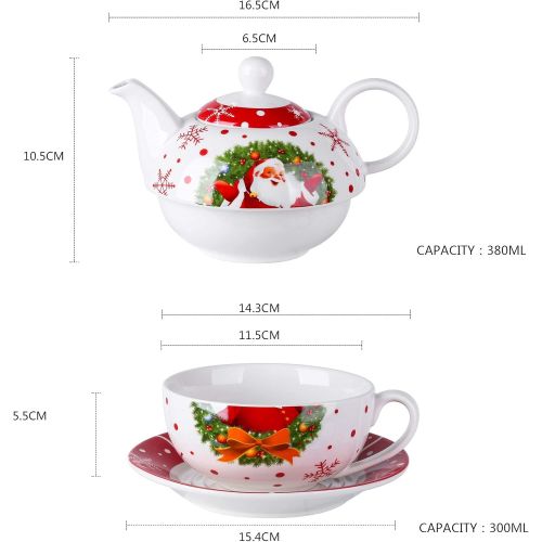  Visit the VEWEET Store VEWEET SANTACLAUS Series 30-, 60-, 18-, 36-, 20-Piece Porcelain Dinner Set Porcelain Crockery Service Coffee Service for Christmas