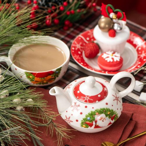  Visit the VEWEET Store VEWEET SANTACLAUS Series 30-, 60-, 18-, 36-, 20-Piece Porcelain Dinner Set Porcelain Crockery Service Coffee Service for Christmas