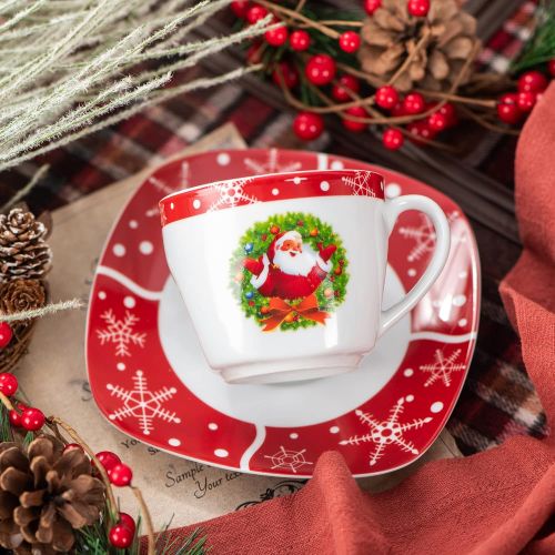  Visit the VEWEET Store VEWEET SANTACLAUS Series 30-, 60-, 18-, 36-, 20-Piece Porcelain Dinner Set Porcelain Crockery Service Coffee Service for Christmas