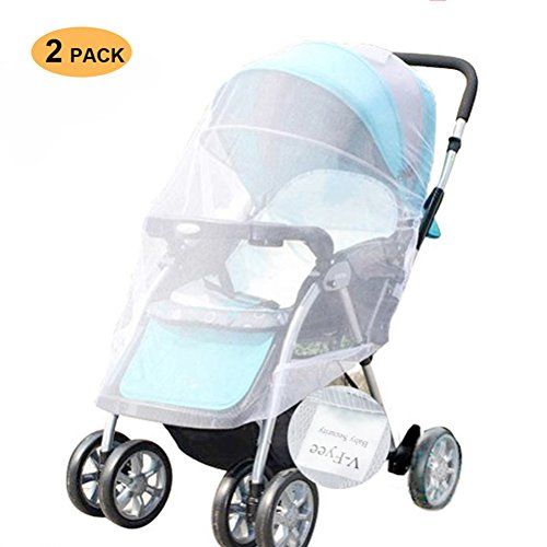  VFyee Mosquito Net, V-FYee Bug Net for Baby Strollers Infant Carriers Car Seats Cradles (White)