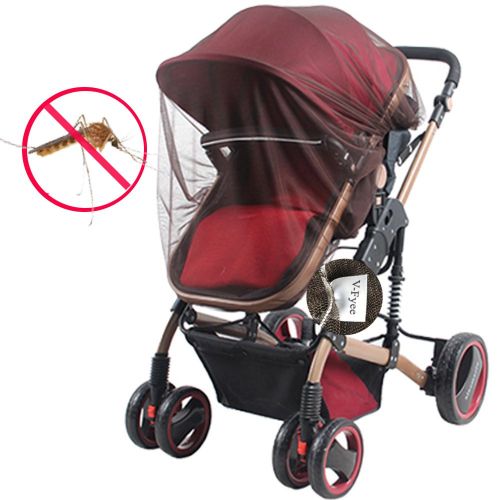  VFyee Mosquito net for Stroller, V-FYee Insect Bug Netting for Baby Car Seat, Infant Carriers, Cradles (Brown)