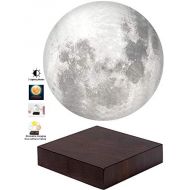 VGAzer Moon Lamp 3D Printing Magnetic Levitating Moon Light Lamps for Home、Office Decor, Creative Gift-6 Inch,Has 3 Colors Modes(YE,WH,Change from WH to YE)