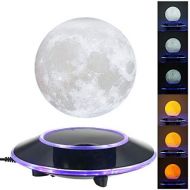 VGAzer Magnetic Levitating Moon Lamp Night Light Floating and Spinning in Air Freely with Gradually Changing LED Lights Between Yellow and White for Home、Office Decor,Unique Gifts,