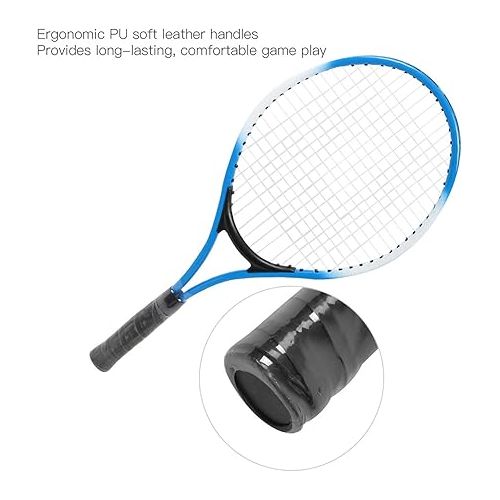  Tennis Racket, Ferroalloy Tennis Racquet, Beginner Practice Racquet Accessory Ball and Carry Bag for Boys Girls Teenagers Beginners