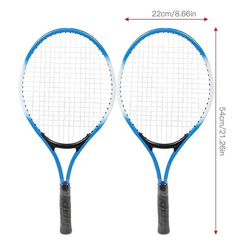  Tennis Racket, Ferroalloy Tennis Racquet, Beginner Practice Racquet Accessory Ball and Carry Bag for Boys Girls Teenagers Beginners