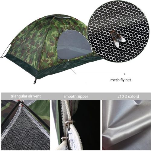  VGEBY Campingzelt 2 Personen Wasserdicht UV Schutz Camouflage Zelt fuer Outdoor Sports Klettern Wandern