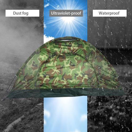  VGEBY Campingzelt 2 Personen Wasserdicht UV Schutz Camouflage Zelt fuer Outdoor Sports Klettern Wandern