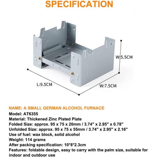  VGEBY Folding Stove, 95 x 75mm Solid Fuel Camping Portable Stove for Outdoor Cooking Backpacking