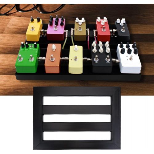  VGEBY Guitar Effects Pedalboard, Effects Guitar Pedal Board Set Alloy Small Guitar Pedalboard Pedal Board with Gommures & Ribbon(M) Effects Supplies