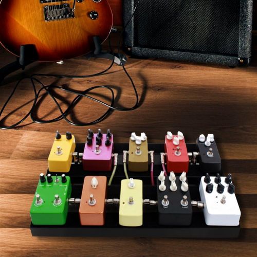  VGEBY Guitar Effects Pedalboard, Effects Guitar Pedal Board Set Alloy Small Guitar Pedalboard Pedal Board with Gommures & Ribbon(M) Effects Supplies