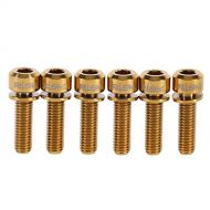 VGEBY 6Pcs Bicycle Water Bottle Cage Bolts M5 x 18mm Screws Titanium with Washers (Color : Golden)