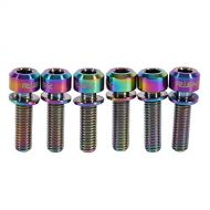 VGEBY 6Pcs Bicycle Water Bottle Cage Bolts M5 x 18mm Screws Titanium with Washers (Color : Rainbow)