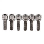 VGEBY 6Pcs Bicycle Water Bottle Cage Bolts M5 x 18mm Screws Titanium with Washers ( Color : Titanium )