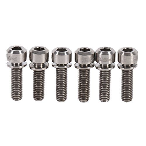  VGEBY 6Pcs Bicycle Water Bottle Cage Bolts M5 x 18mm Screws Titanium with Washers ( Color : Titanium )