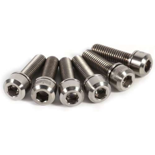  VGEBY 6Pcs Bicycle Water Bottle Cage Bolts M5 x 18mm Screws Titanium with Washers ( Color : Titanium )