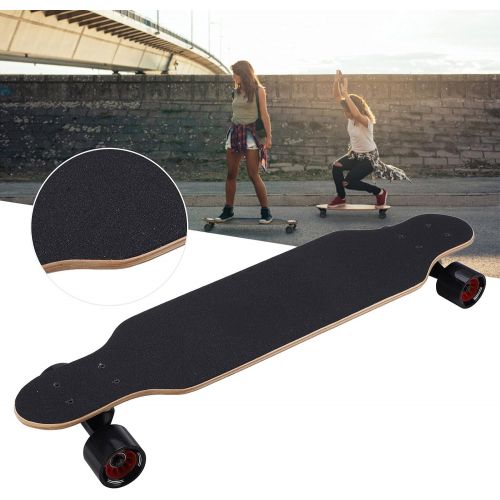  VGEBY Puente Professional Maple Double Kick Deck Cruiser Longboard Alien Pattern Skateboard for Adult (Black