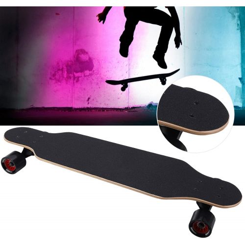  VGEBY Puente Professional Maple Double Kick Deck Cruiser Longboard Alien Pattern Skateboard for Adult (Black