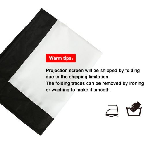  VGEBY Portable Projector Screen,16:9/4:3 Foldable HD Projector Screen Home Theater Cinema Projection Screen with Eyelets for HDTV/Sports/Movies/Presentations (Design : 16:9, Size :