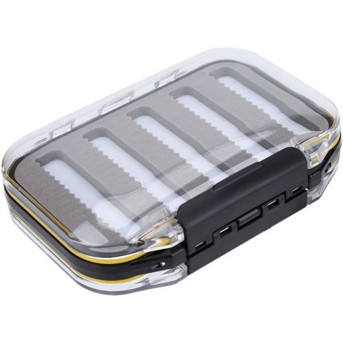  [아마존베스트]VGEBY Fly bait case waterproof transparent foam padded bait storage double side box for fishing