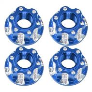 VGEBY 4pcs RC Hex Nuts, M4 Carving Hexagonal Nuts Aluminum Alloy Wheel Hex Nuts Fit for HSP Sakura D3 D4 1/10 RC Car(Dark Blue)