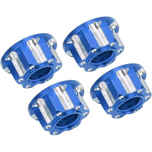  VGEBY 4pcs RC Hex Nuts, M4 Carving Hexagonal Nuts Aluminum Alloy Wheel Hex Nuts Fit for HSP Sakura D3 D4 1/10 RC Car(Dark Blue)