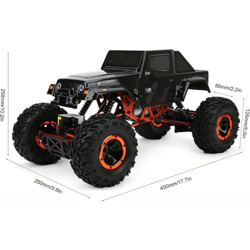  VGEBY Remote Control Car, 1/10 4wd Crawler Electric Off?Road Vehicle 2.4G Four Wheel Steering RC Crawler Toy