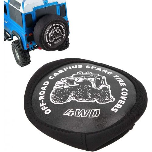  VGEBY RC Spare Tire Cover, Durable Dustproof PU Leather 1:10 Scale Remote Control Crawler Car Spare Tire Cover RC Body Parts Dustproof Cover Mood Decoration Fit for 1/10 RC Car(B)