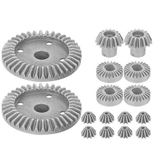  VGEBY RC Differential Gears, 16Pcs Metal 1:18 Scale Remote Control Crawler Car Differential Gears RC Upgrade Spare Part Accessory Fit for WLtoys 1/18 A959 A949 RC Car