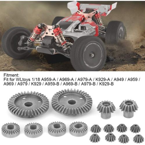  VGEBY RC Differential Gears, 16Pcs Metal 1:18 Scale Remote Control Crawler Car Differential Gears RC Upgrade Spare Part Accessory Fit for WLtoys 1/18 A959 A949 RC Car