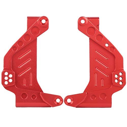  VGEBY RC Front Suspension Bracket, Durable CNC Machining Aluminium Alloy Remote Control Crawler Front Suspension Bracket Bumper Holder Fit for Axial scx10 III AX103007 RC Car(Red)