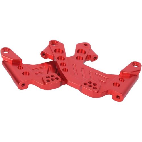  VGEBY RC Front Suspension Bracket, Durable CNC Machining Aluminium Alloy Remote Control Crawler Front Suspension Bracket Bumper Holder Fit for Axial scx10 III AX103007 RC Car(Red)