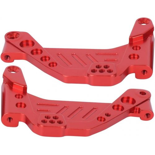  VGEBY RC Front Suspension Bracket, Durable CNC Machining Aluminium Alloy Remote Control Crawler Front Suspension Bracket Bumper Holder Fit for Axial scx10 III AX103007 RC Car(Red)