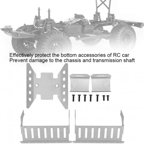  VGEBY RC Axle Protective Plates Bottom,5pcs / Set Stainless Steel Axle Protective Plates Bottom Chassis Armor for Axial SCX10 III AXI03007 RC Crawler