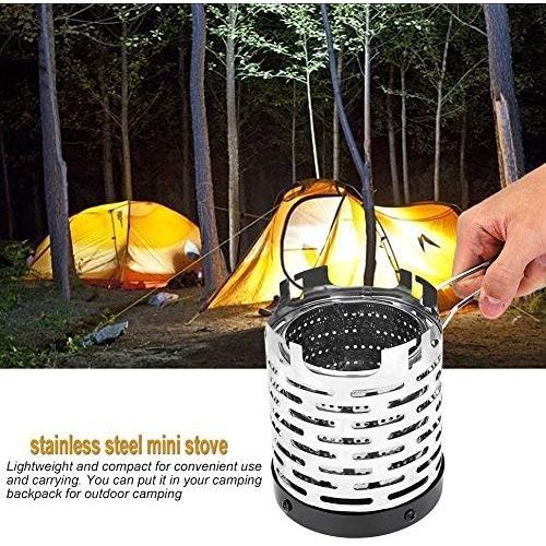  VGEBY1 Camping Mini Heater Camping Stove, Portable Stainless Steel Tent Heating Cover Folding Warming Stove Cover for Outdoor Backpacking Hiking