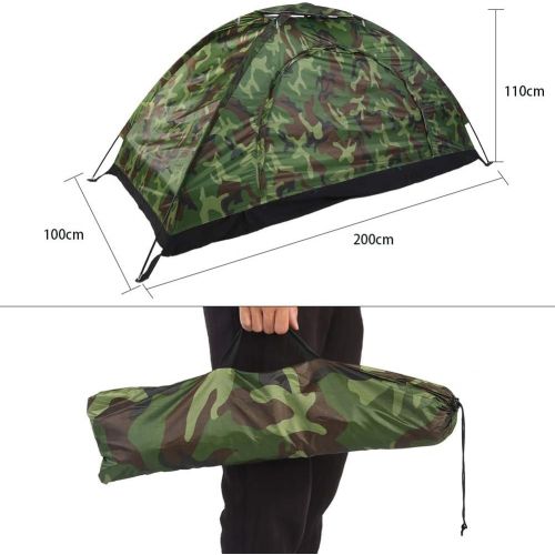  VGEBY1 Single Camouflage Camping Tent, Outdoor Polyester One Person Tents Camping Waterproof Tent with Carry Bag Tents for Camping, Backpacking, Picnic,Hiking,Fishing