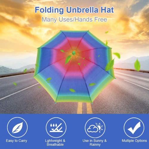  [아마존베스트]VGEBY1 Umbrella Hat, Foldable Parasol Umbrella Head Umbrella Hat for Outdoor Activities Golf Fishing Camping