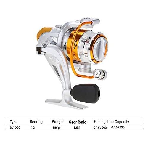  [아마존베스트]VGEBY1 Fishing Reel Wheel 12BB 5.2: 1 Metallic Boat Rock Spinning Casting Carp Fishing Reel Accessories 1000 2000 3000 4000 5000 6000 7000