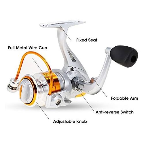  [아마존베스트]VGEBY1 Fishing Reel Wheel 12BB 5.2: 1 Metallic Boat Rock Spinning Casting Carp Fishing Reel Accessories 1000 2000 3000 4000 5000 6000 7000