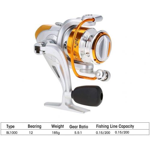  [아마존베스트]VGEBY1 Fishing Reel Wheel 12BB 5.2: 1 Metallic Boat Rock Spinning Casting Carp Fishing Reel Accessories 1000 2000 3000 4000 5000 6000 7000