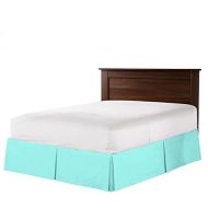 VGI Linen Mega Sale ~ Luxurious Exotic Series 21 Inch Drop Length Bed Skirt ( Queen - Aqua Blue ) Solid Looking Tailored Split Corners Bed Skirt Made From 400-TC Natural Egyptian Cotton By V