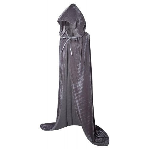  VGLOOK Hooded Cloak Long Velvet Cape for Christmas Halloween Cosplay Costumes 59inch