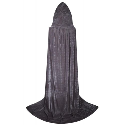  VGLOOK Hooded Cloak Long Velvet Cape for Christmas Halloween Cosplay Costumes 59inch