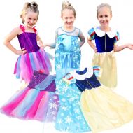 VGOFUN Princess Costume Dresses Girls 3 Pack Dress up Dresses Role Play Set for Little Girls Ages 3-6 Years