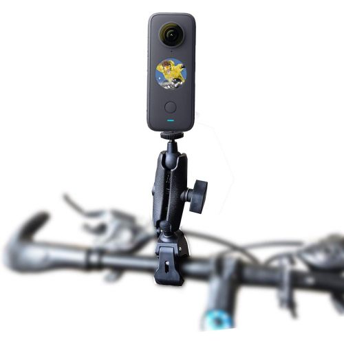  VGSION 1/4 Handlebar Clamp Motorcycle Mount for Insta360 One X2 / One R/GoPro Hero, with Ballhead