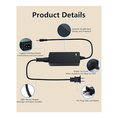  for Harman Kardon Charger Onyx Studio 7 6 5 4 3 2 1 Wireless Bluetooth Speaker Replacement Harmon Kardon Charger 19V AC Power Cord Supply【10 FT】 VHBW