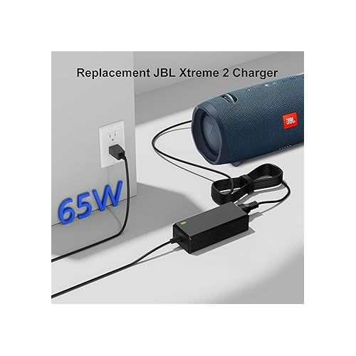  Replacment for JBL Xtreme 2 Charger Compatible with JBL Boombox, Xtreme, Extreme Portable Wireless Bluetooth Waterproof Speaker 8.8FT 19V Replacment for JBL Speaker Power Cord