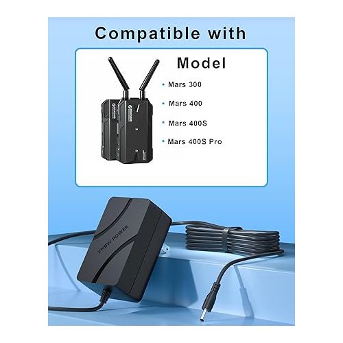  VHBW 12V 2A Power Supply Replacement for Hollyland Mars 300/Mars 400/ Mars 400S/ Mars 400S Pro Wireless Video Transmission System