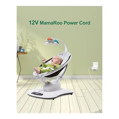  VHBW for 4moms mamaRoo Power Cord for 2/4 Infant Seat Charger, 2015 mamaRoo Infant Seat Bouncer, rockaRoo Baby Swing, OH-1048B1203000U Replacement mamaroo 12V AC Power Cord